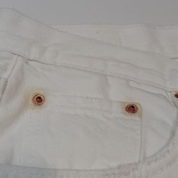 GRLFRND The Maran Wide Leg Split Hem Mid Rise White Jeans NWT size 31 - Picture 7 of 13